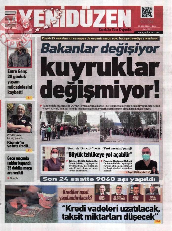 KKTC'de Gazeteler Bugün Ne Manşet Attı? (30 Kasım 2021) galerisi resim 6