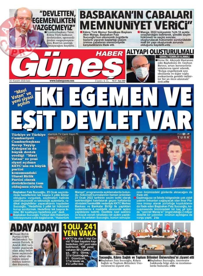 KKTC'de Gazeteler Bugün Ne Manşet Attı? (30 Kasım 2021) galerisi resim 9