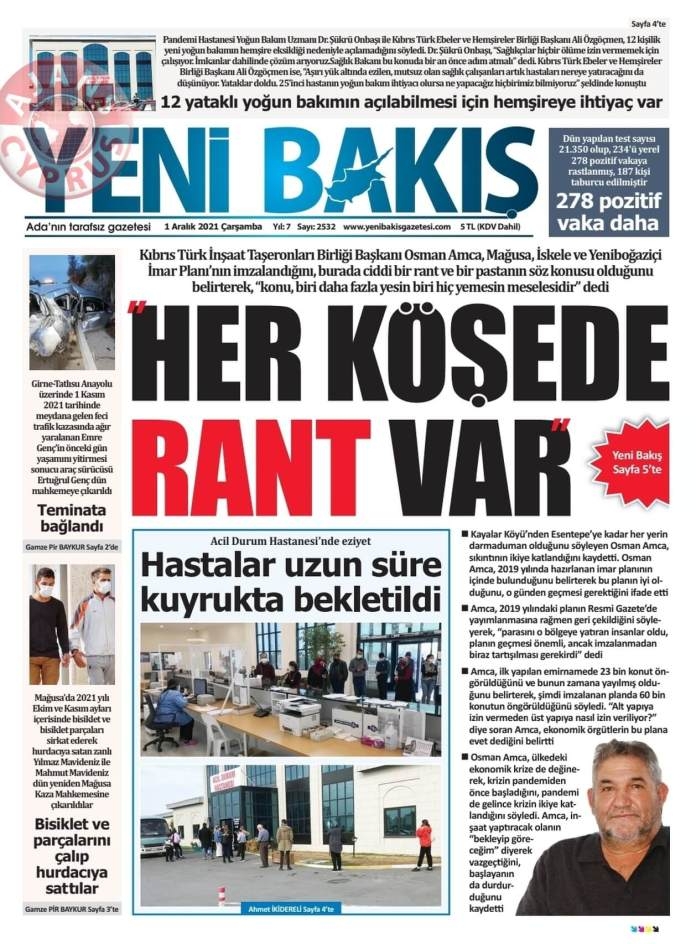 KKTC'de Gazeteler Bugün Ne Manşet Attı? (1 Aralık 2021) galerisi resim 4