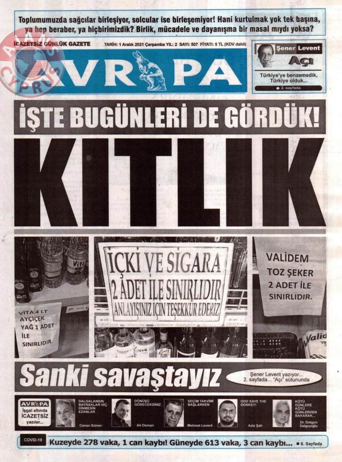 KKTC'de Gazeteler Bugün Ne Manşet Attı? (1 Aralık 2021) galerisi resim 7