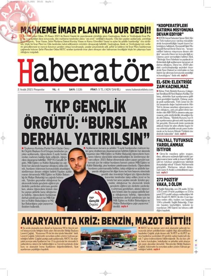 KKTC'de Gazeteler Bugün Ne Manşet Attı? (2 Aralık 2021) galerisi resim 10