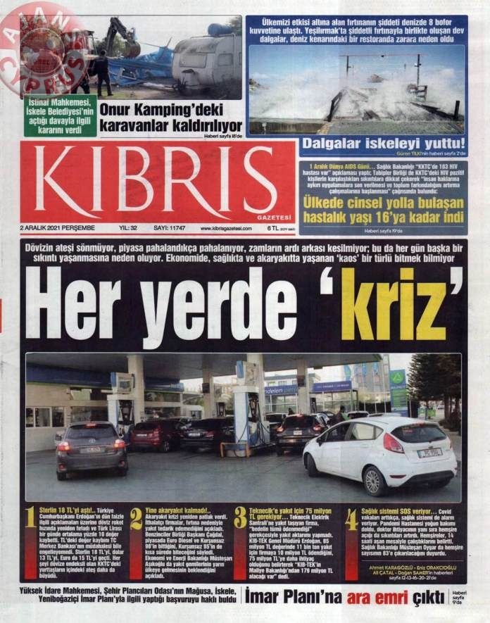 KKTC'de Gazeteler Bugün Ne Manşet Attı? (2 Aralık 2021) galerisi resim 2