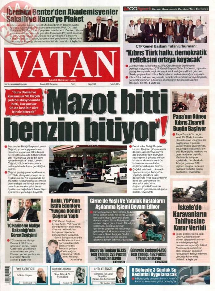 KKTC'de Gazeteler Bugün Ne Manşet Attı? (2 Aralık 2021) galerisi resim 3