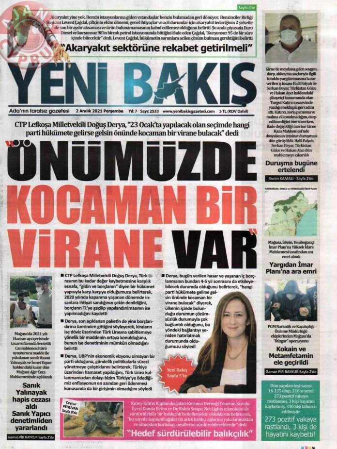 KKTC'de Gazeteler Bugün Ne Manşet Attı? (2 Aralık 2021) galerisi resim 4