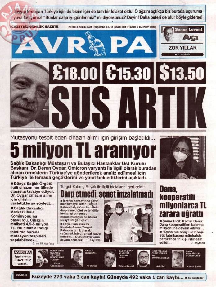 KKTC'de Gazeteler Bugün Ne Manşet Attı? (2 Aralık 2021) galerisi resim 8