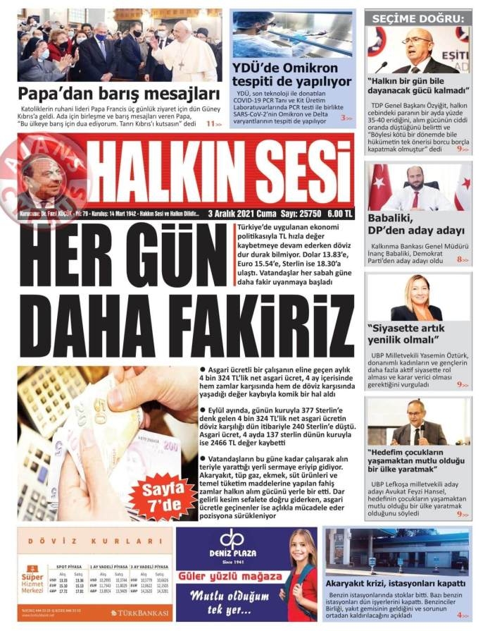 KKTC'de Gazeteler Bugün Ne Manşet Attı? (3 Aralık 2021) galerisi resim 5