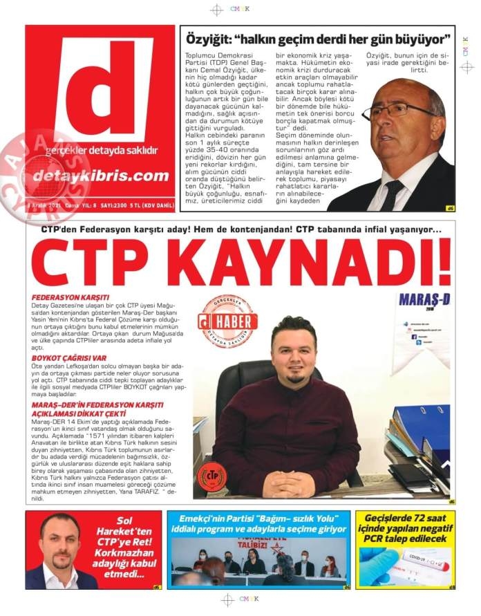 KKTC'de Gazeteler Bugün Ne Manşet Attı? (3 Aralık 2021) galerisi resim 6