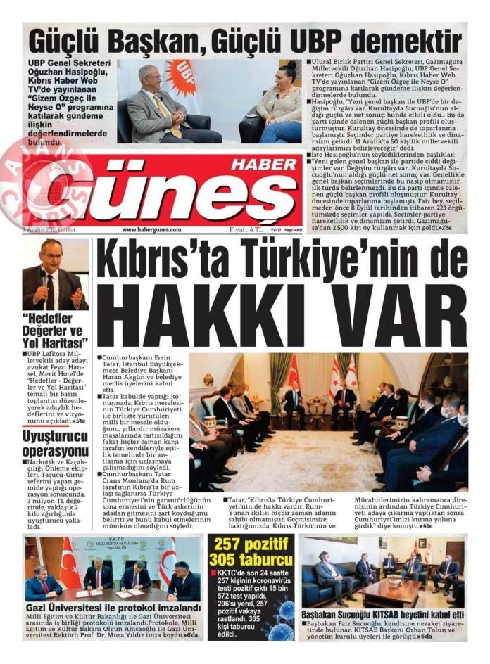 KKTC'de Gazeteler Bugün Ne Manşet Attı? (3 Aralık 2021) galerisi resim 9