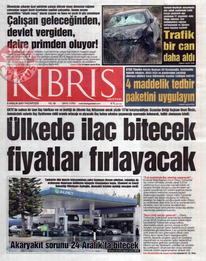 KKTC'de Gazeteler Bugün Ne Manşet Attı? (6 Aralık 2021) galerisi resim 2