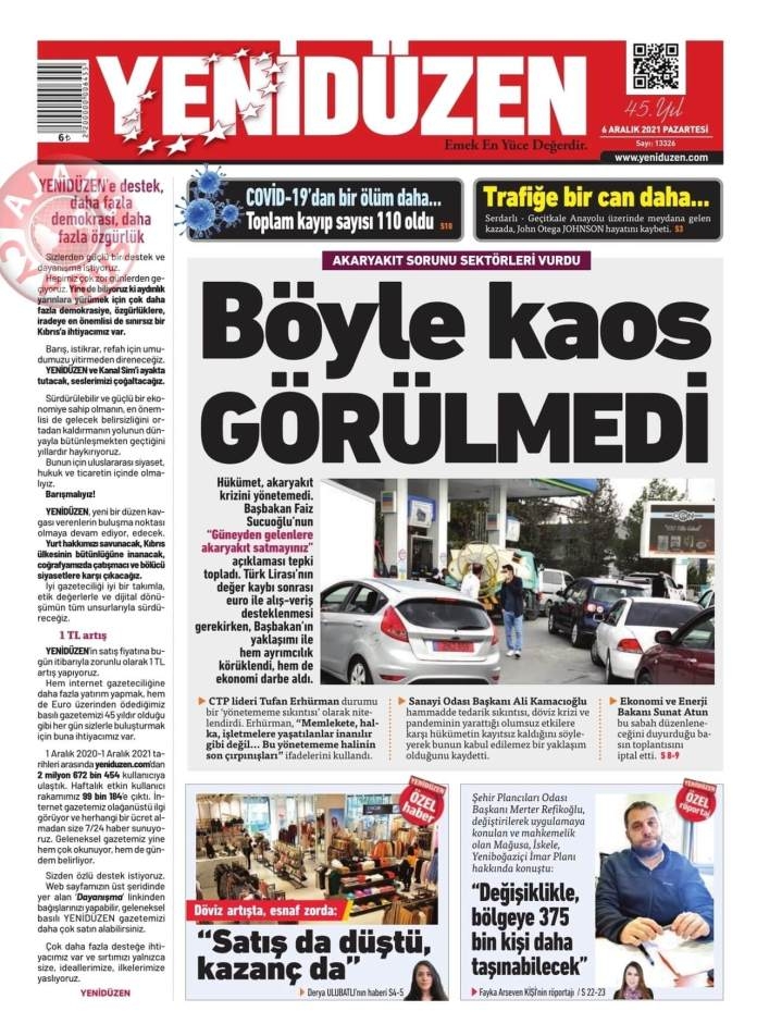 KKTC'de Gazeteler Bugün Ne Manşet Attı? (6 Aralık 2021) galerisi resim 4