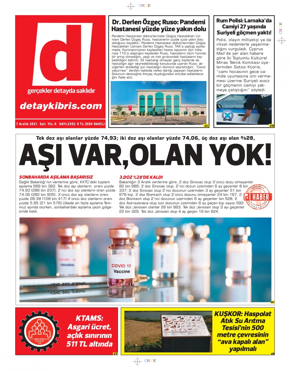 KKTC'de Gazeteler Bugün Ne Manşet Attı? (7 Aralık 2021) galerisi resim 10