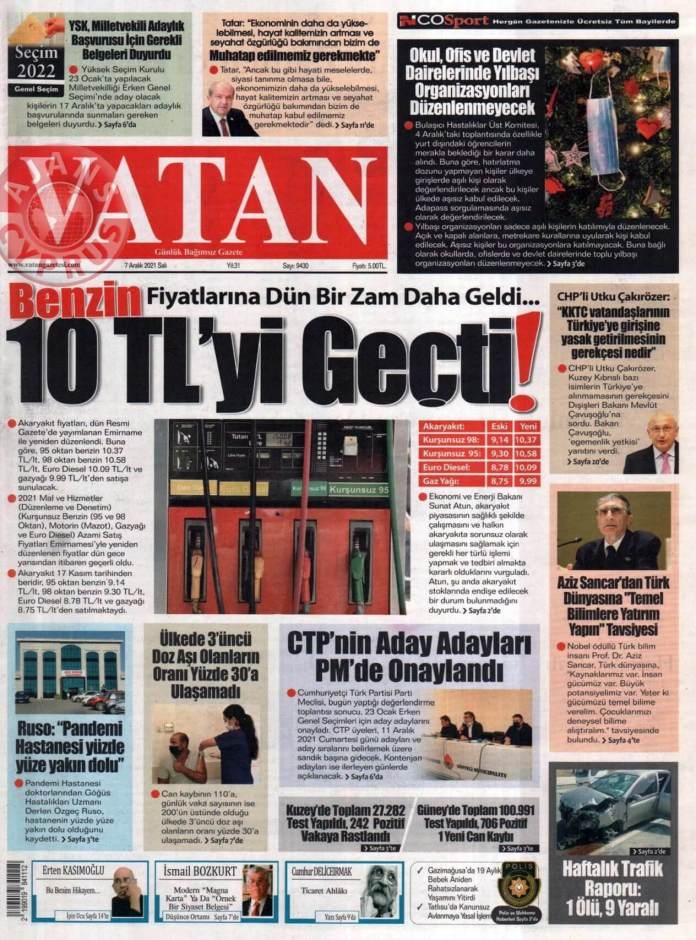 KKTC'de Gazeteler Bugün Ne Manşet Attı? (7 Aralık 2021) galerisi resim 3