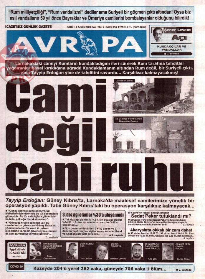 KKTC'de Gazeteler Bugün Ne Manşet Attı? (7 Aralık 2021) galerisi resim 7