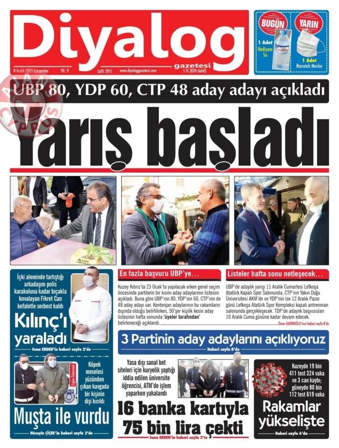 KKTC'de Gazeteler Bugün Ne Manşet Attı? (8 Aralık 2021) galerisi resim 2