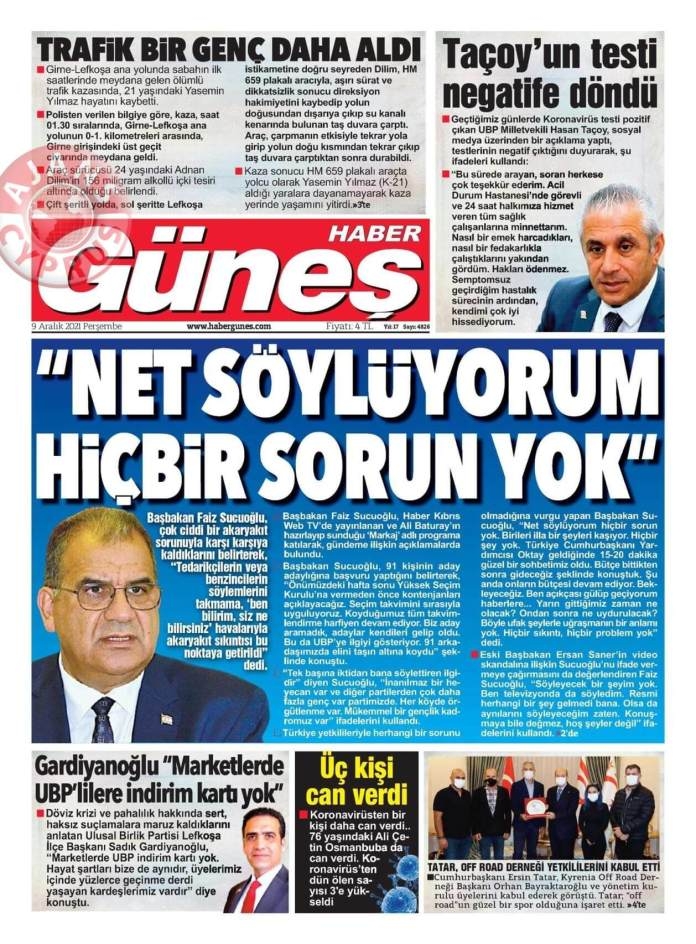 KKTC'de Gazeteler Bugün Ne Manşet Attı? (9 Aralık 2021) galerisi resim 9