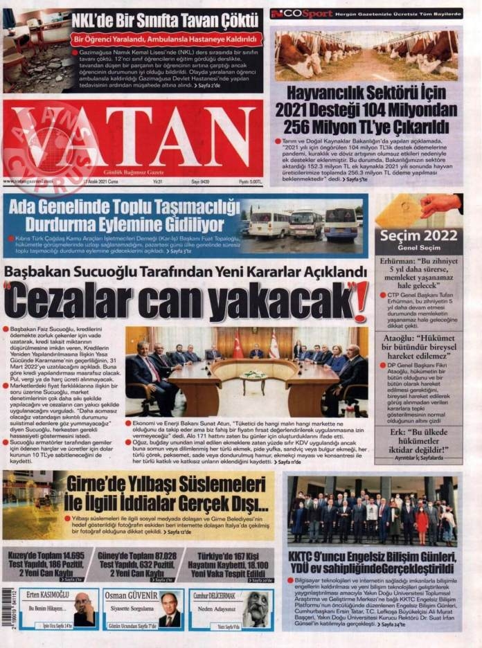 KKTC'de Gazeteler Bugün Ne Manşet Attı? 17 Aralık 2021 galerisi resim 3