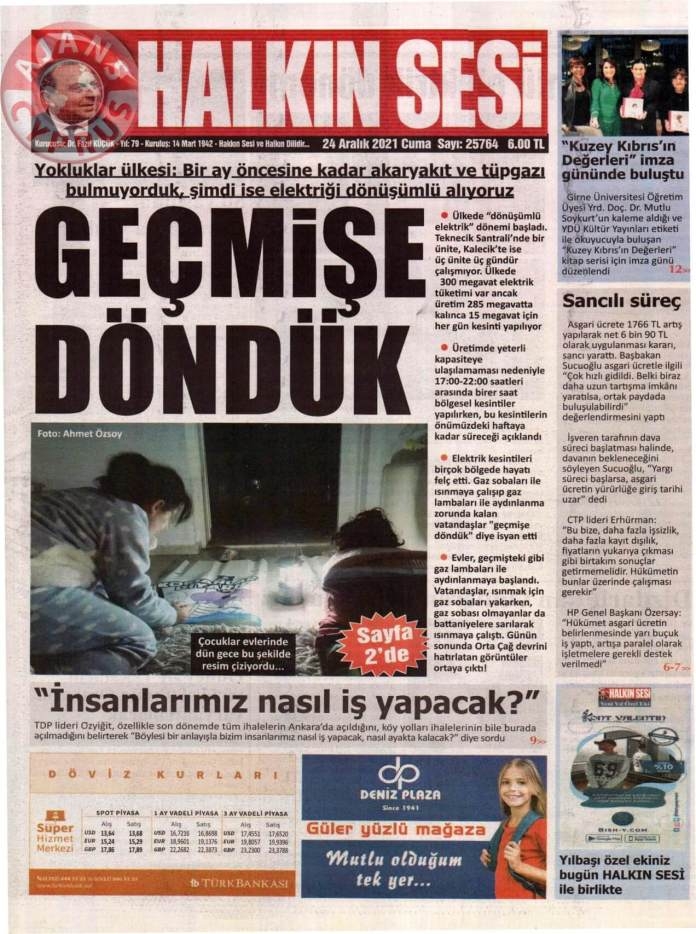 KKTC'de Gazeteler Bugün Ne Manşet Attı? 24 Aralık 2021 galerisi resim 1