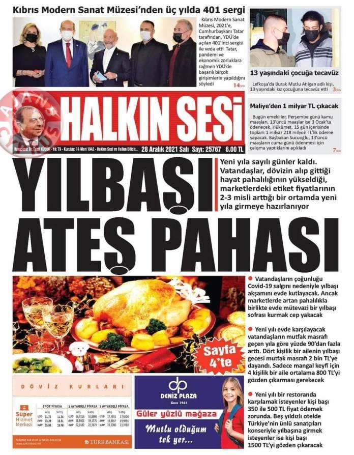 KKTC'de Gazeteler Bugün Ne Manşet Attı? 28 Aralık 2021 galerisi resim 1