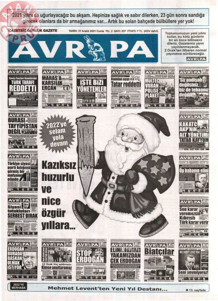 KKTC'de Gazeteler Bugün Ne Manşet Attı? 31 Aralık 2021 galerisi resim 1