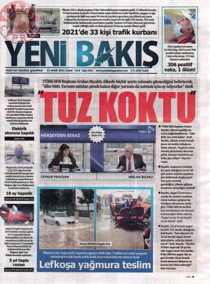 KKTC'de Gazeteler Bugün Ne Manşet Attı? 31 Aralık 2021 galerisi resim 7