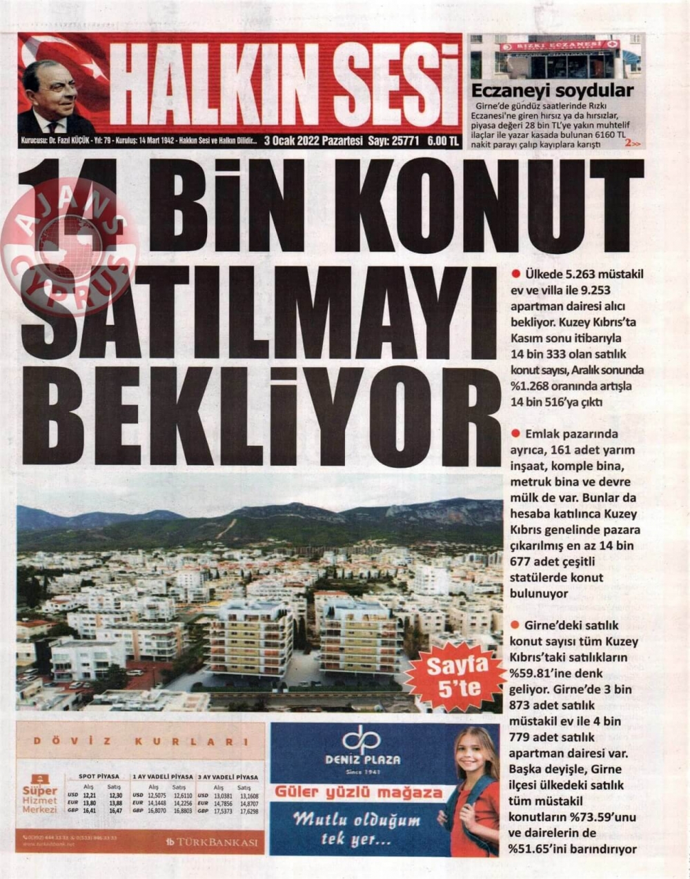 KKTC'de Gazeteler Bugün Ne Manşet Attı? 3 Ocak 2022 galerisi resim 1