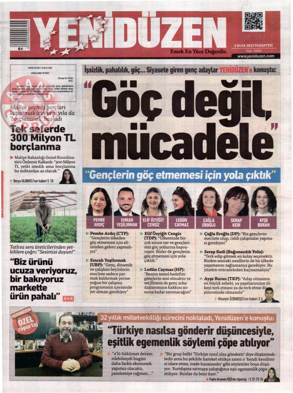 KKTC'de Gazeteler Bugün Ne Manşet Attı? 3 Ocak 2022 galerisi resim 5