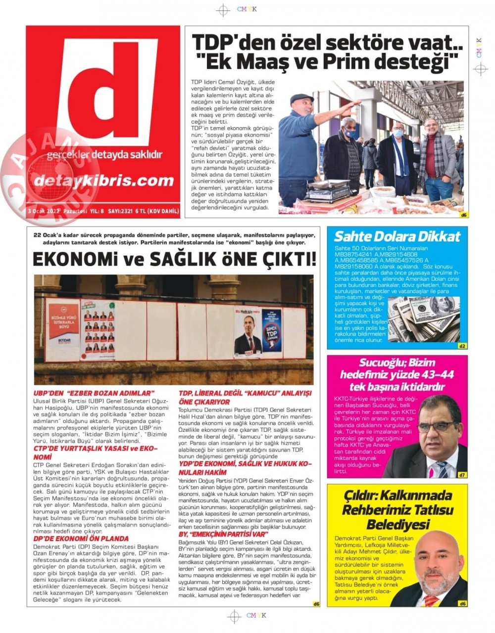 KKTC'de Gazeteler Bugün Ne Manşet Attı? 3 Ocak 2022 galerisi resim 6