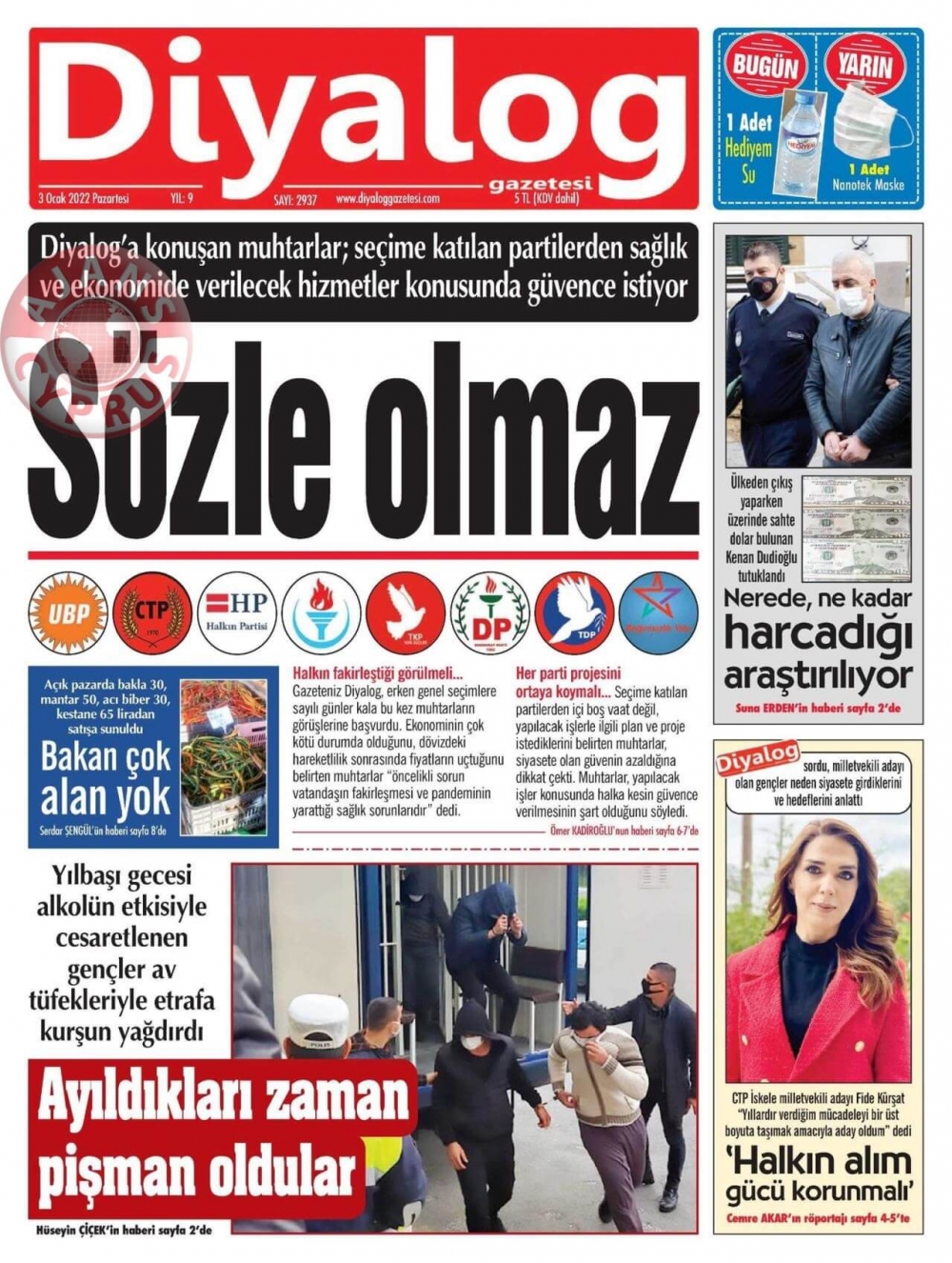 KKTC'de Gazeteler Bugün Ne Manşet Attı? 3 Ocak 2022 galerisi resim 8