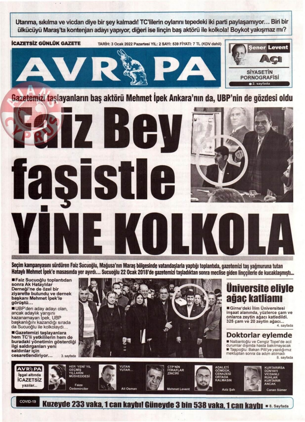 KKTC'de Gazeteler Bugün Ne Manşet Attı? 3 Ocak 2022 galerisi resim 9