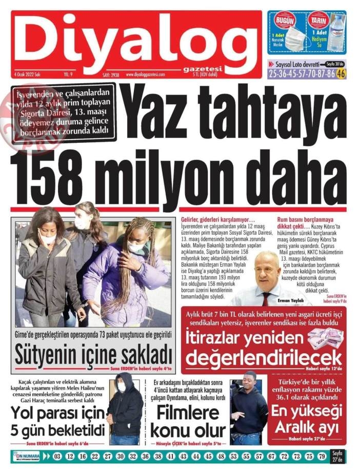 KKTC'de Gazeteler Bugün Ne Manşet Attı? 4 Ocak 2022 galerisi resim 4