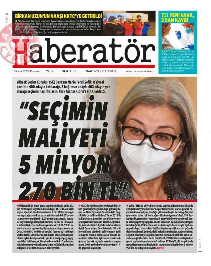 KKTC'de Gazeteler Bugün Ne Manşet Attı? 10 Ocak 2022 galerisi resim 1