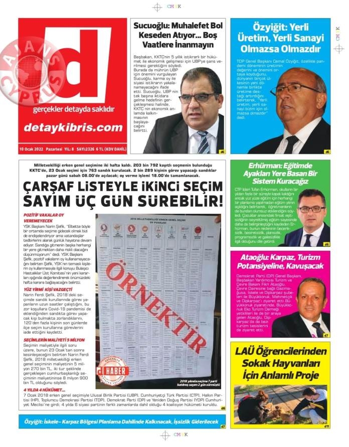 KKTC'de Gazeteler Bugün Ne Manşet Attı? 10 Ocak 2022 galerisi resim 5