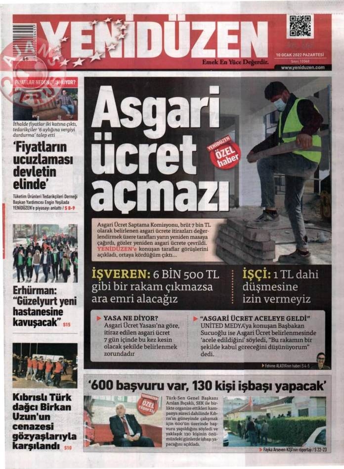 KKTC'de Gazeteler Bugün Ne Manşet Attı? 10 Ocak 2022 galerisi resim 6