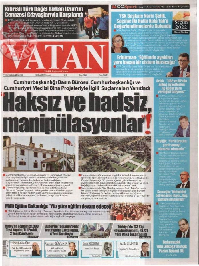 KKTC'de Gazeteler Bugün Ne Manşet Attı? 10 Ocak 2022 galerisi resim 8