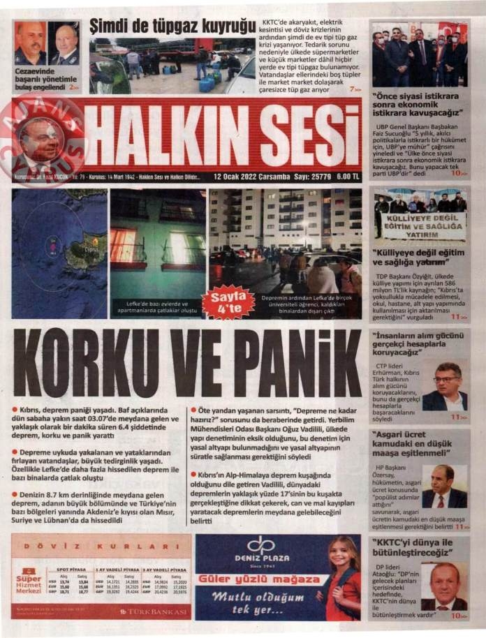 KKTC'de Gazeteler Bugün Ne Manşet Attı? 12 Ocak 2022 galerisi resim 1