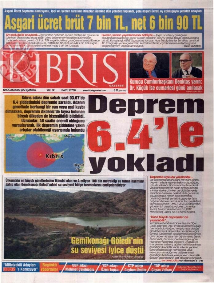 KKTC'de Gazeteler Bugün Ne Manşet Attı? 12 Ocak 2022 galerisi resim 2