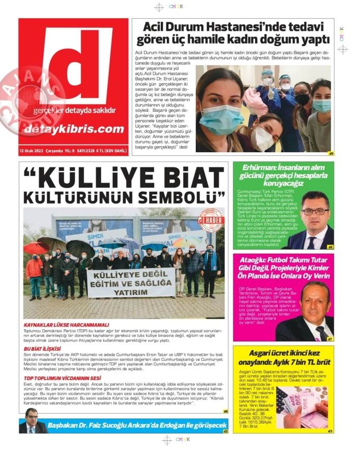 KKTC'de Gazeteler Bugün Ne Manşet Attı? 12 Ocak 2022 galerisi resim 6