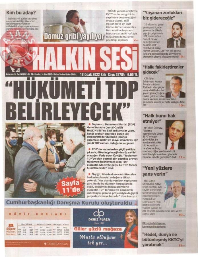 KKTC'de Gazeteler Bugün Ne Manşet Attı? 18 Ocak 2022 galerisi resim 1