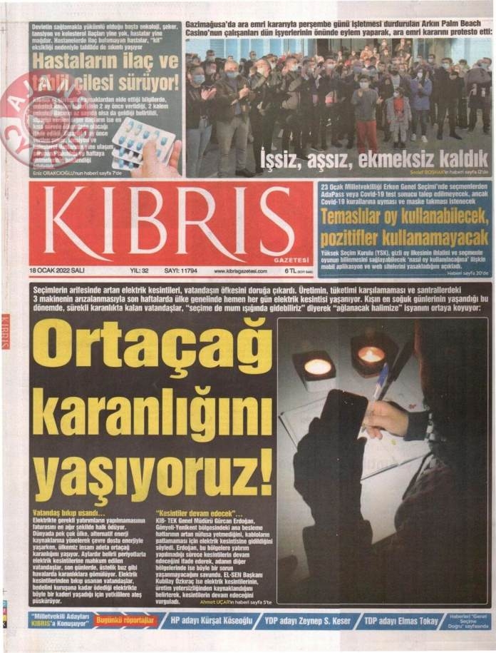 KKTC'de Gazeteler Bugün Ne Manşet Attı? 18 Ocak 2022 galerisi resim 2