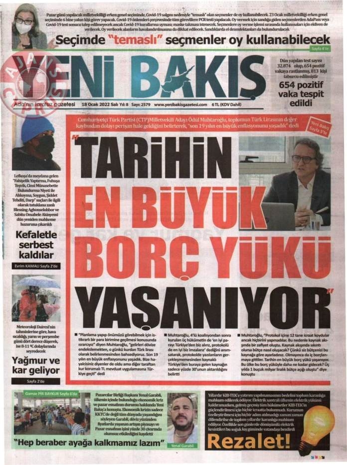 KKTC'de Gazeteler Bugün Ne Manşet Attı? 18 Ocak 2022 galerisi resim 4