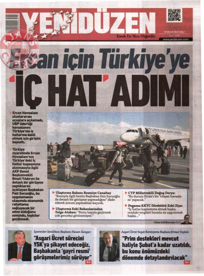 KKTC'de Gazeteler Bugün Ne Manşet Attı? 18 Ocak 2022 galerisi resim 5