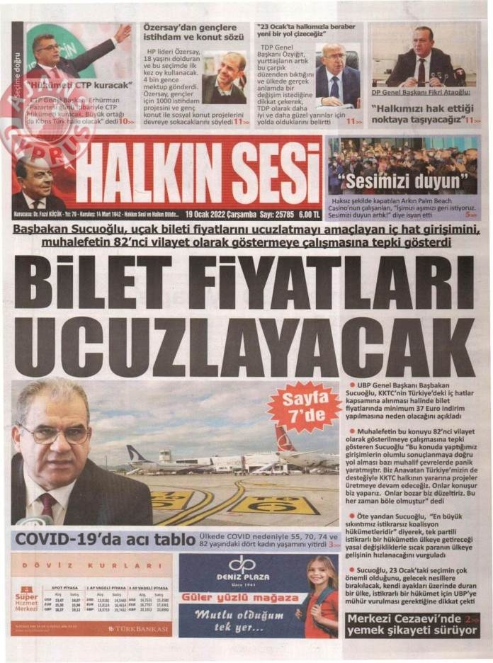 KKTC'de Gazeteler Bugün Ne Manşet Attı? 19 Ocak 2022 galerisi resim 2