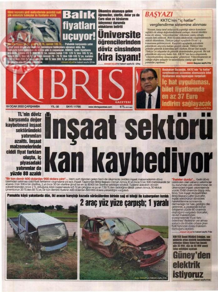 KKTC'de Gazeteler Bugün Ne Manşet Attı? 19 Ocak 2022 galerisi resim 3