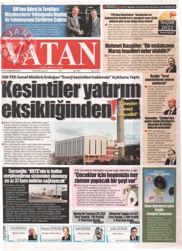 KKTC'de Gazeteler Bugün Ne Manşet Attı? 19 Ocak 2022 galerisi resim 4