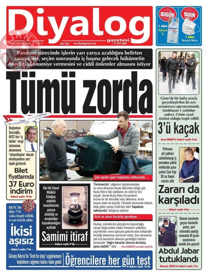 KKTC'de Gazeteler Bugün Ne Manşet Attı? 19 Ocak 2022 galerisi resim 7