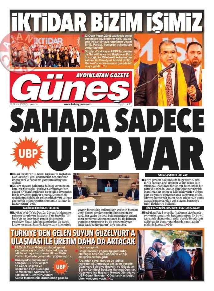 KKTC'de Gazeteler Bugün Ne Manşet Attı? 19 Ocak 2022 galerisi resim 9