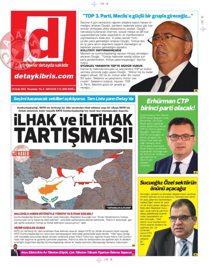 KKTC'de Gazeteler Bugün Ne Manşet Attı? 20 Ocak 2022 galerisi resim 4