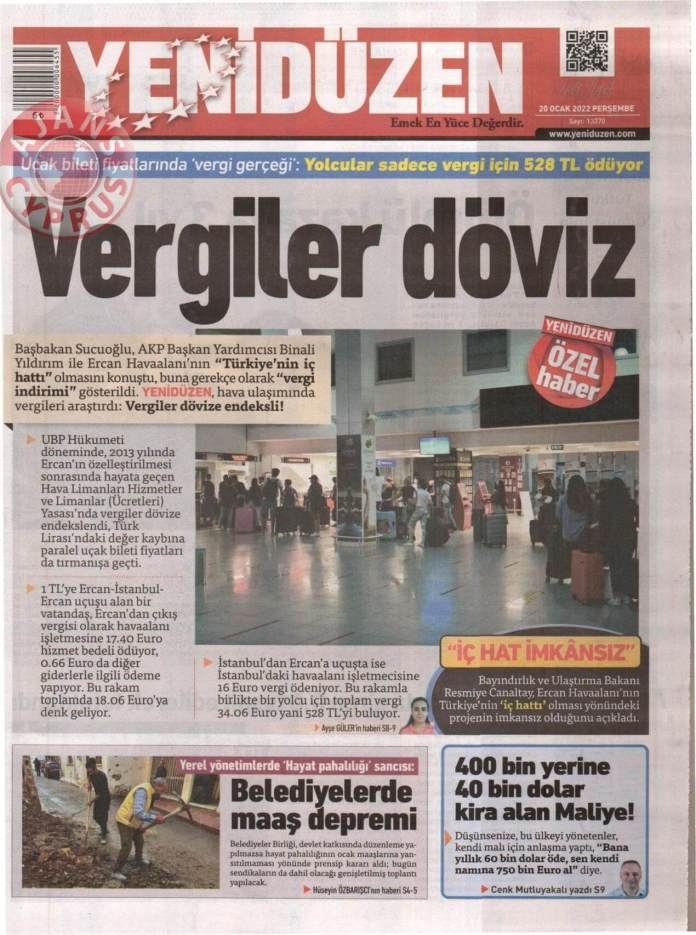 KKTC'de Gazeteler Bugün Ne Manşet Attı? 20 Ocak 2022 galerisi resim 5