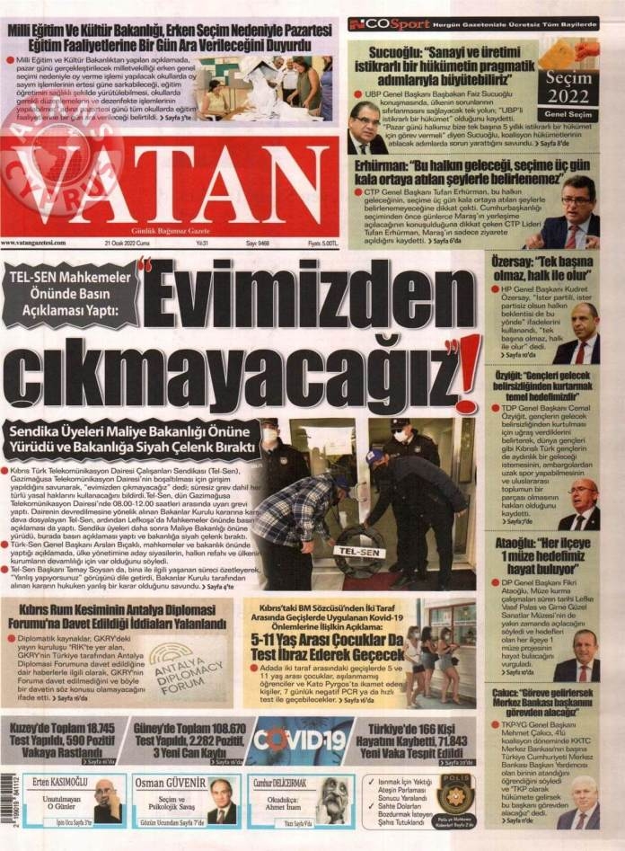 KKTC'de Gazeteler Bugün Ne Manşet Attı? 21 Ocak 2022 galerisi resim 4