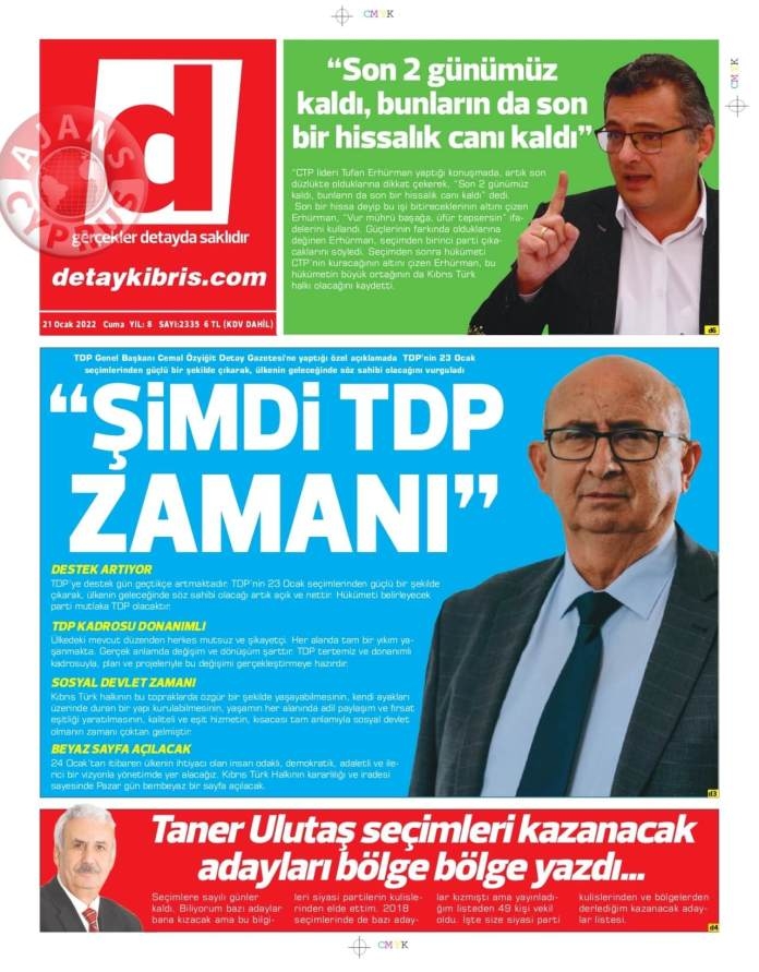 KKTC'de Gazeteler Bugün Ne Manşet Attı? 21 Ocak 2022 galerisi resim 6